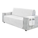Ver imagem 3 de Capa Protetor Para Sofá 3 Lugares Corta Água Impermeável com Porta Controle Branco Casa Dona