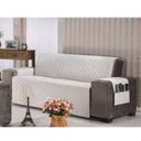 Ver imagem 1 de Capa Protetor Para Sofá 3 Lugares Corta Água Impermeável com Porta Controle Branco Casa Dona