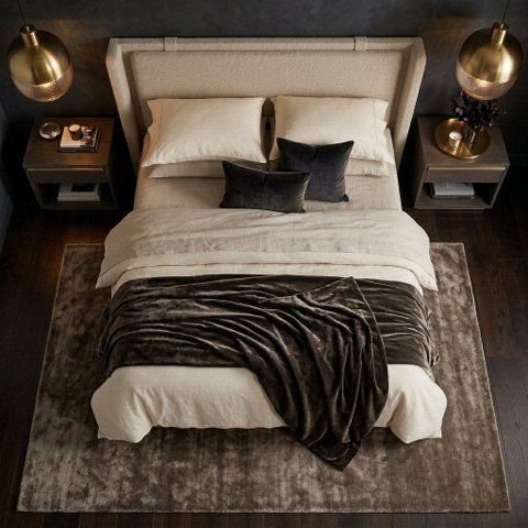 Cabeceira de Cama King Size Pier 2,23m Estofada Bege com Painel Acolchoado
