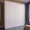 Ver imagem 1 de Guarda Roupa Solteiro Vegas 2 Portas de Correr 2 Gavetas MDF Branco Bom Pastor Móveis 138cm