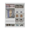 Ver imagem 2 de Guarda Roupa Solteiro Vegas 2 Portas de Correr 2 Gavetas MDF Branco Bom Pastor Móveis 138cm