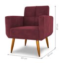 Ver imagem 2 de Jogo Poltrona e Puff Amora para Sala de Estar Veludo Conforto Vinho Matrix
