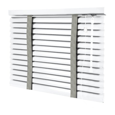 Persiana Horizontal - 1,70m Larg X 2,00m Alt - Alumínio 50mm com Fita Decorativa - Cor: Branca - Fit