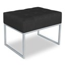 Ver imagem 1 de Puff Lisa Suede Preto Base Metálica Industrial Prata