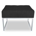 Ver imagem 3 de Puff Lisa Suede Preto Base Metálica Industrial Prata