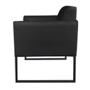 Ver imagem 6 de Kit 01 Namoradeira e 01 Poltrona Marisa Suede Base Industrial Metálica Preto D'Rossi - Preto