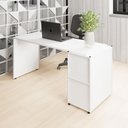 Ver imagem 1 de Mesa Escrivaninha 150cm X 60cm e Armário 2 Portas F5 Office Cor:branco