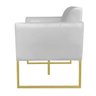 Kit 01 Namoradeira e 01 Poltrona Marisa Suede Base Industrial Metálica Dourado D'Rossi - Cinza - 8