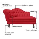 Ver imagem 4 de Recamier Divã Sofá 120cm Recepção Sala Larissa Suede:vermelho/liso