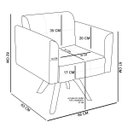 Ver imagem 5 de Poltrona Giratória Elisa Suede Base Madeira MM30 D'Rossi - Azul Marinho