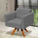 Ver imagem 3 de Poltrona Giratória Elisa Suede Base Madeira MM30 D'Rossi - Grafite