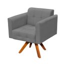 Ver imagem 2 de Poltrona Giratória Elisa Suede Base Madeira MM30 D'Rossi - Grafite