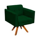 Ver imagem 1 de Poltrona Giratória Elisa Suede Base Madeira MM30 D'Rossi - Verde