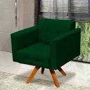 Ver imagem 3 de Poltrona Giratória Elisa Suede Base Madeira MM30 D'Rossi - Verde