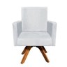 Poltrona Giratória Nina Suede Base Madeira MM30 D'Rossi - Cinza - 2