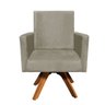 Poltrona Giratória Nina Suede Base Madeira MM30 D'Rossi - Marrom Rato - 2
