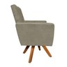 Poltrona Giratória Nina Suede Base Madeira MM30 D'Rossi - Marrom Rato - 3