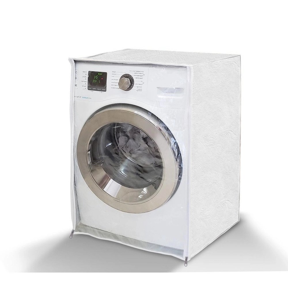 Capa de Maquina de Lavar com Abertura Frontal - Franelada Grossa - de 8kg a 11Kg - PANAMI:Branco