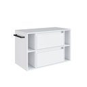 Ver imagem 1 de Gabinete de Banheiro Suspenso 80cm Branco 4 Nichos 1 Toalheiro 1 Porta e 1 Gaveta Bh8010