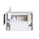 Ver imagem 6 de Gabinete de Banheiro Suspenso 80cm Branco 4 Nichos 1 Toalheiro 1 Porta e 1 Gaveta Bh8010