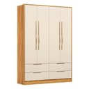 Ver imagem 2 de Guarda-Roupa Casal 4 Portas 4 Gavetas 218cm Domo Cinamon/Off White