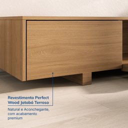 Rack para Tv até 75 Polegadas 180cm Portas Ripadas Aruá CabeCasa MadeiraOriginals - 6