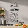 Adesivo de parede Frase Nosso Tempero e o Amor-Grande 32x75cm - 1