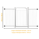 Ver imagem 2 de Grade Proteção Segurança Portão Pet 80cm Branco Bebê Cão com Extensor 2 de 30cm e 1 de 05cm Itagold