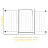 Grade Proteção Segurança Portão Pet 80cm Branco Bebê Cão com Extensor 2 de 30cm e 1 de 05cm Itagold - 2