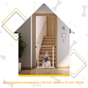 Ver imagem 3 de Grade Proteção Segurança Portão Pet 80cm Branco Bebê Cão com Extensor 2 de 30cm e 1 de 05cm Itagold