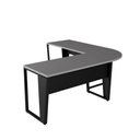 Ver mais imagens de Mesa em L Escritório com Pés Metal Moderno sem Gavetas 210cm Cinza Sagrado com Preto