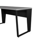 Ver imagem 5 de Mesa em L Escritório com Pés Metal Moderno sem Gavetas 210cm Cinza Sagrado com Preto