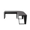 Ver imagem 2 de Mesa em L Escritório com Pés Metal Moderno sem Gavetas 210cm Cinza Sagrado com Preto