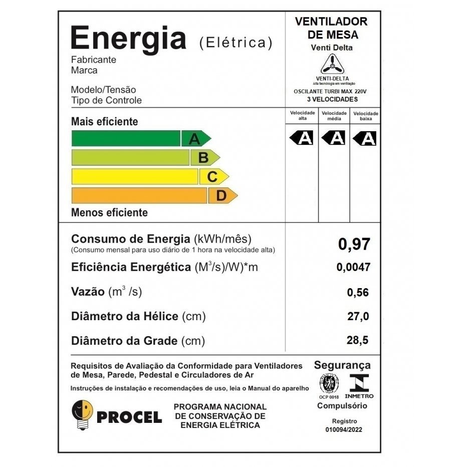 Ventilador Delta Max 220v Preto - 4