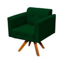 Ver imagem 5 de Kit 01 Namoradeira e 01 Poltrona Giratória Elisa Suede Base Madeira MM30 D'Rossi - Verde