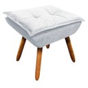 Ver imagem 4 de Kit 2 Poltronas Opala com 1 Puff Opala Suede Pés Palito Castanho - Cinza