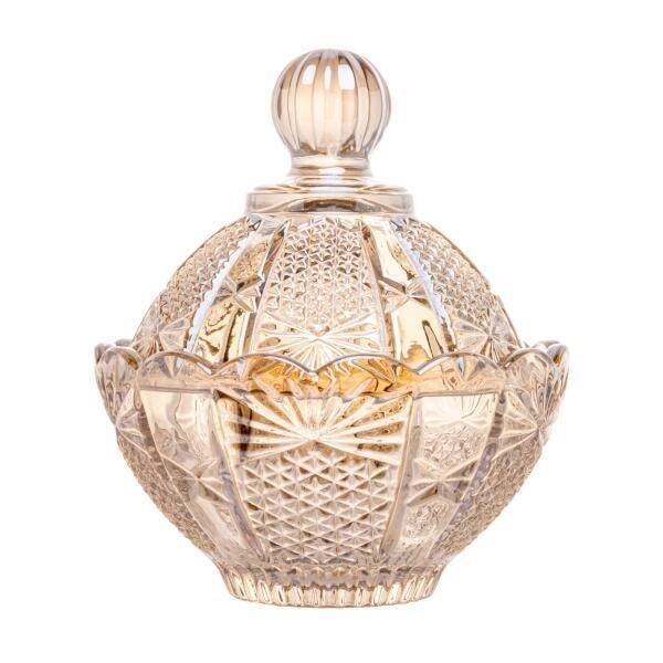 Potiche Decorativa Cristal Princess Champanhe 11X11cm -Wolff - 3