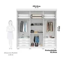 Ver imagem 3 de Guarda Roupa Casal Acp Eliza 6 Portas com Pés 100% Mdf - Branco/cinamomo