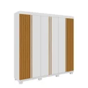 Ver imagem 1 de Guarda Roupa Casal Acp Eliza 6 Portas com Pés 100% Mdf - Branco/cinamomo
