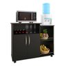 Armário Balcão com Fruteira e 2 Portas Bebedouro Micro-ondas Ajl Store Cozinha Black - 1