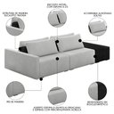 Ver imagem 3 de Sofá Ilha Modular Living com Puff 232cm Georgia K04 Bouclê Cinza/preto - Mpozenato