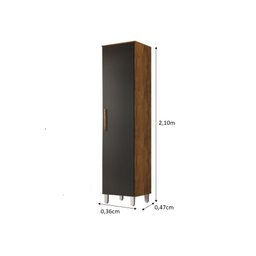 Armario Lavanderia 1 Porta 2,22m Pés Reguláveis Castanho/onix - 4