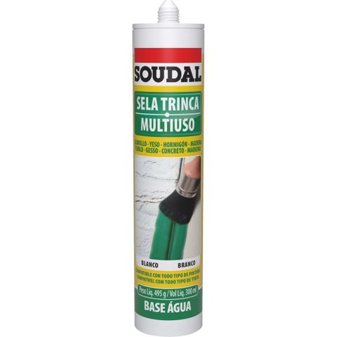 Sela Trinca Multiuso Branco 495 Gramas - 137006 - Soudal Brasil Sela Trinca Multiuso Branco 495g - 1