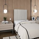 Ver imagem 2 de Cabeceira Estofada Cama Box Solteiro Carla 110cm Linho:cinza Claro