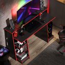 Ver imagem 3 de Mesa Gamer Escrivaninha Mesa de Computador Xp - Preto/vermelho