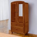 Ver imagem 1 de Guarda-roupa Solteiro Murici Madeira Maciça 2 Portas 2 Gavetas com Espelho Ypê - Pnr Móveis