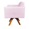 Poltrona Giratória Marisa Suede Base Madeira MM30 D'Rossi - Rosa Bebê - 4