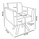 Ver imagem 6 de Poltrona Giratória Marisa Suede Base Madeira MM30 D'Rossi - Rosa Bebê