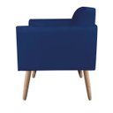 Ver imagem 5 de Kit 01 Namoradeira e 01 Poltrona Marisa Suede Pés Palito Natural D'Rossi - Azul Marinho