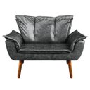 Ver imagem 2 de Kit 01 Namoradeira e 02 Poltronas Giratória Opala Corano Base Madeira MM30 D'Rossi - Couro Preto
